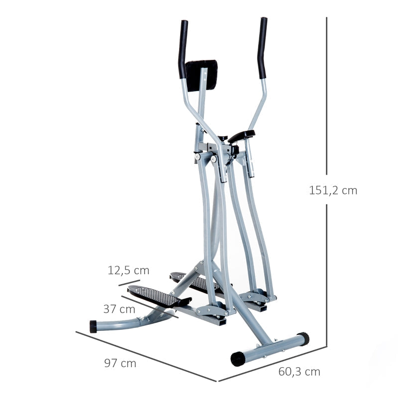 Cross Trainer, Exercise Bike, LCD Display, Adjustable, Steel Gray