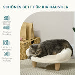 Cozy Pet Sofa Raised Design Dog Cat Flannel Cream