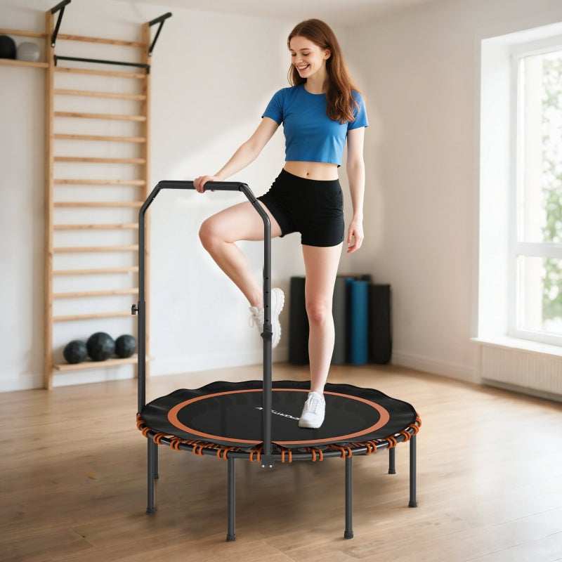 Fitness Trampoline Adjustable Handrail Indoor/Outdoor - Orange