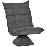 Floor Chair/Sofa, Adjustable Backrest Swivel Recliner Cushion, Grey Microfiber