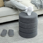 Stool, Round Teddy Fleece, 120 kg, Dark Grey
