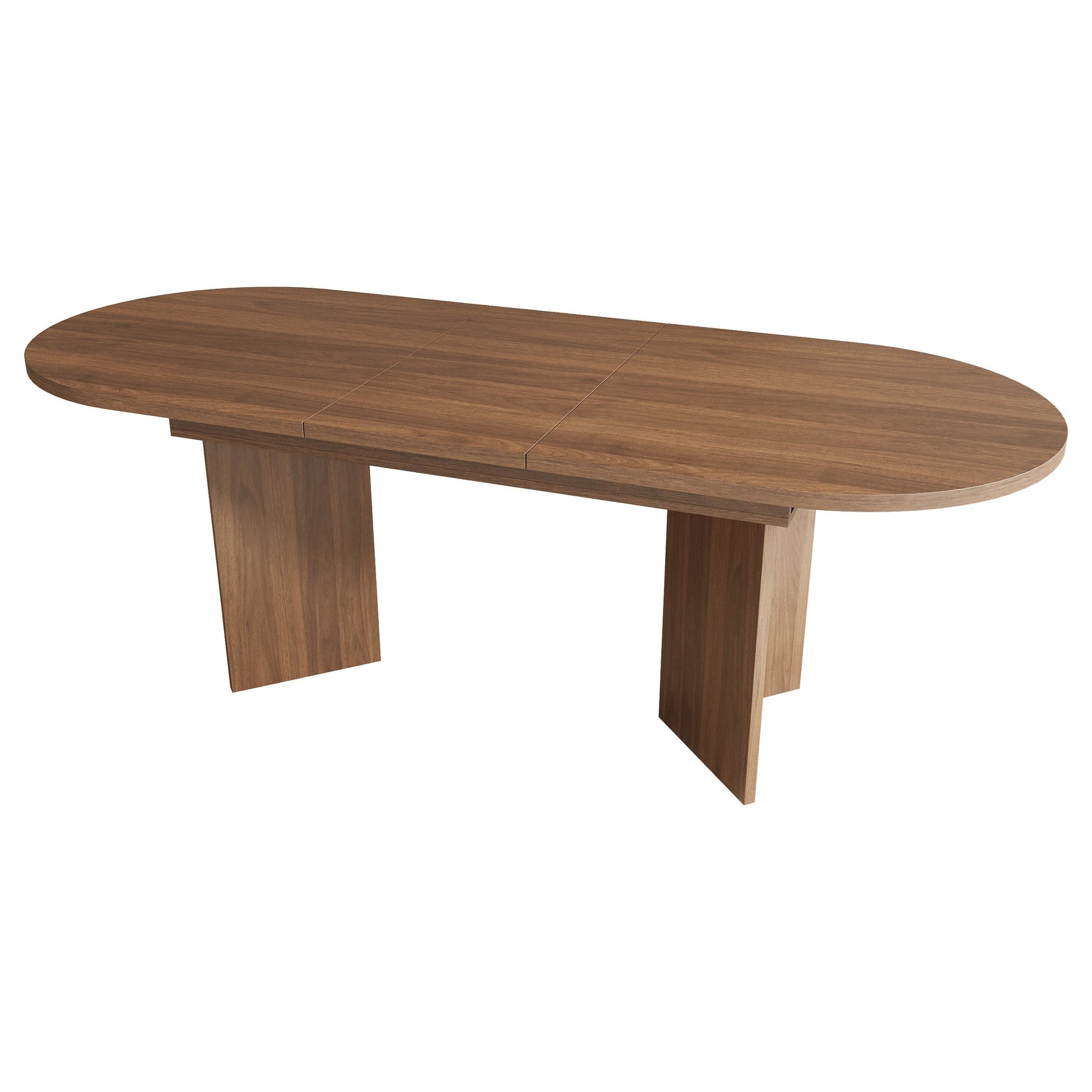 Extendable Dining Table, 140/180 x 90 cm, 6-8 People with Rounded Corners, Walnut