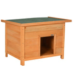 Outdoor Dog Kennel, Hinged Asphalt Roof, Raised Floor, Wooden, Yellow