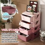 Children's Storage Boxes 4 Drawers Rounded Edges Pink