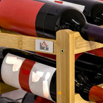 Bamboo Wine Rack, 16 Bottles, Natural Wood