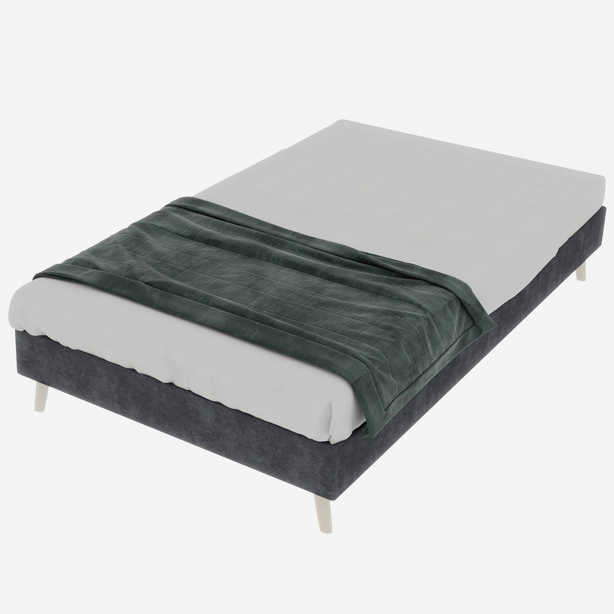 Bed Frame Modern Minimalist 90x200cm Low-Profile Dutch Velvet Grey
