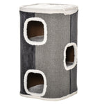 Cat Tree Scratching Barrel 3-Level Sisal Grey+White
