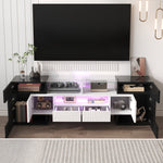 Stylish TV Cabinet Lowboard 145cm LED High-Gloss White
