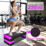 Aerobic Exercise Step Platform 27" with Adjustable Height Risers - Purple