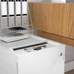 Mobile Filing Cabinet, 3 Drawers Lock A4 Legal Hanging Files, Steel White