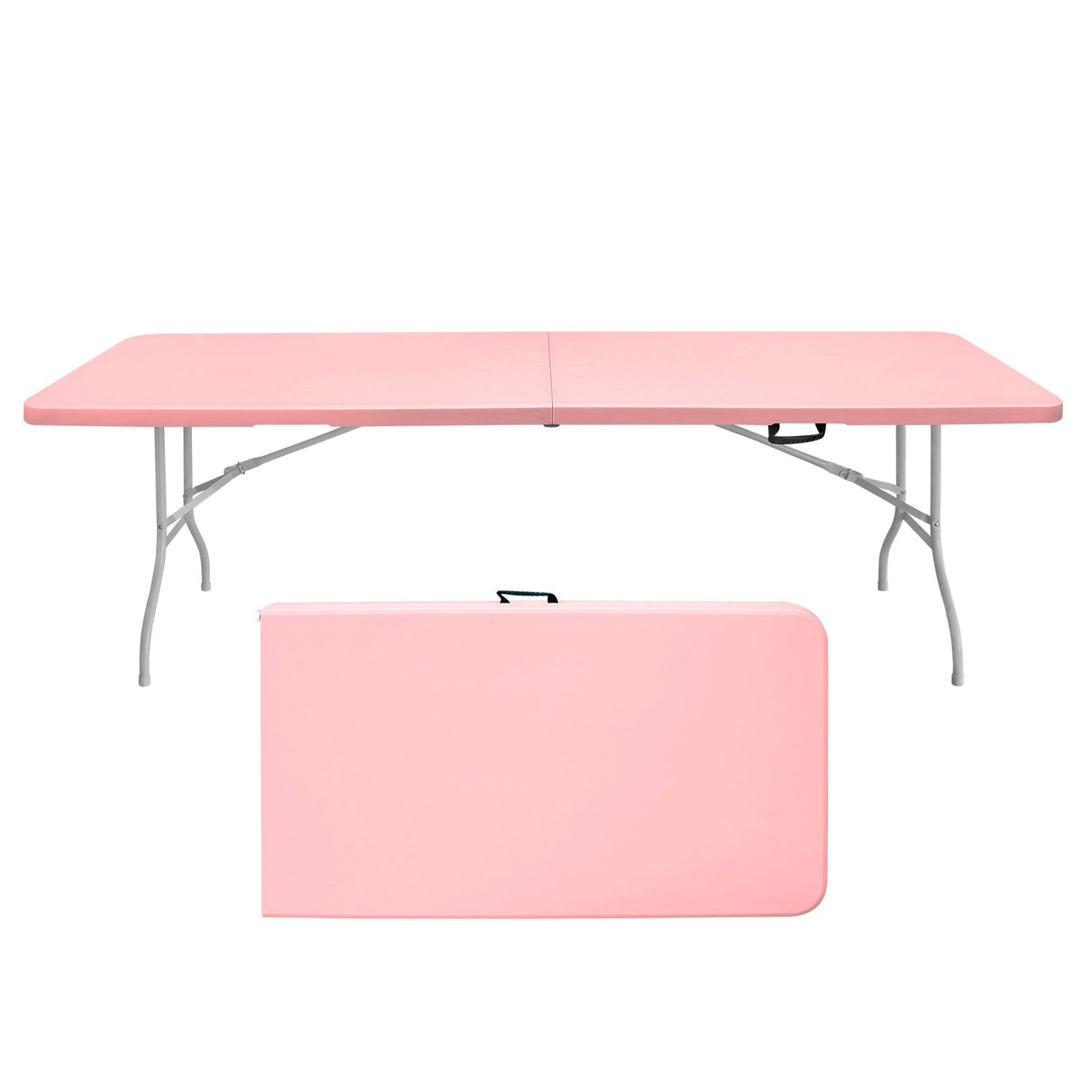 Folding Table 243.9cm Heavy Duty Portable Pink