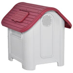 Outdoor Dog Kennel with Roof Hatch, Gate, Air Circulation, Red