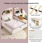 Upholstered Bed with Desk, Stool and Storage Shelf, 140x200cm, White Velvet