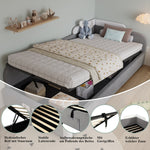 Upholstered Bed, Hydraulic with Storage, Velvet+Plywood Grey 90x200cm