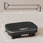 Vibration Plate for Fitness Exercises, Bluetooth, Remote, 99 Speed Levels, Black Plastic/Steel