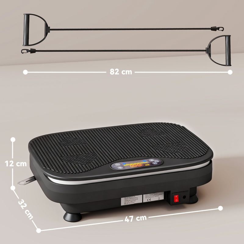 Vibration Plate for Fitness Exercises, Bluetooth, Remote, 99 Speed Levels, Black Plastic/Steel