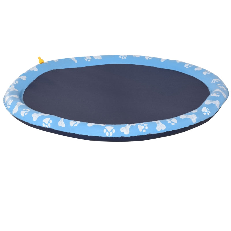 Splash Sprinkler Pad, 150 cm Anti-Slip Water Play Mat, PVC Blue