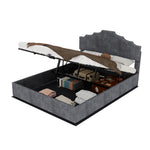 Modern Soft Bed with Mattress 140x200cm, Pneumatic Storage, Grey