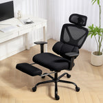 Ergonomic Office Chair, Casters, Lumbar Support, Adjustable Headrest, Mesh Fabric