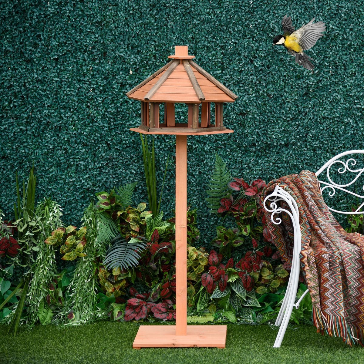 Birdhouse, Feeder Wooden Bird Villa, Natural