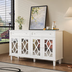 Sideboard Mirrored Doors Drawers Adjustable Shelves, Crystal Handles