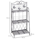Metal Plant Stand, 3 Tiers Flower Ladder 44x25x96cm, Silver Grey