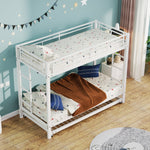 Bunk Bed 90x200cm Pull-out Bed High Railings - White