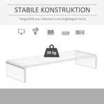 Ergonomic Monitor Stand for Laptop, Computer, Notebook, Transparent Acrylic