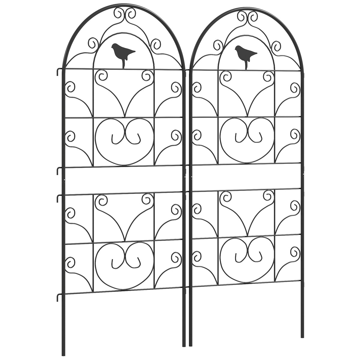 Metal Trellis 2-Pack Rustproof Bird Design 50x120cm Black