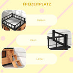 Dog Kennel, Balcony Stairs Window, Fir Wood Yellow