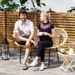 2-seater Garden Bench, Weatherproof Rattan Weave, Polyrattan Khaki