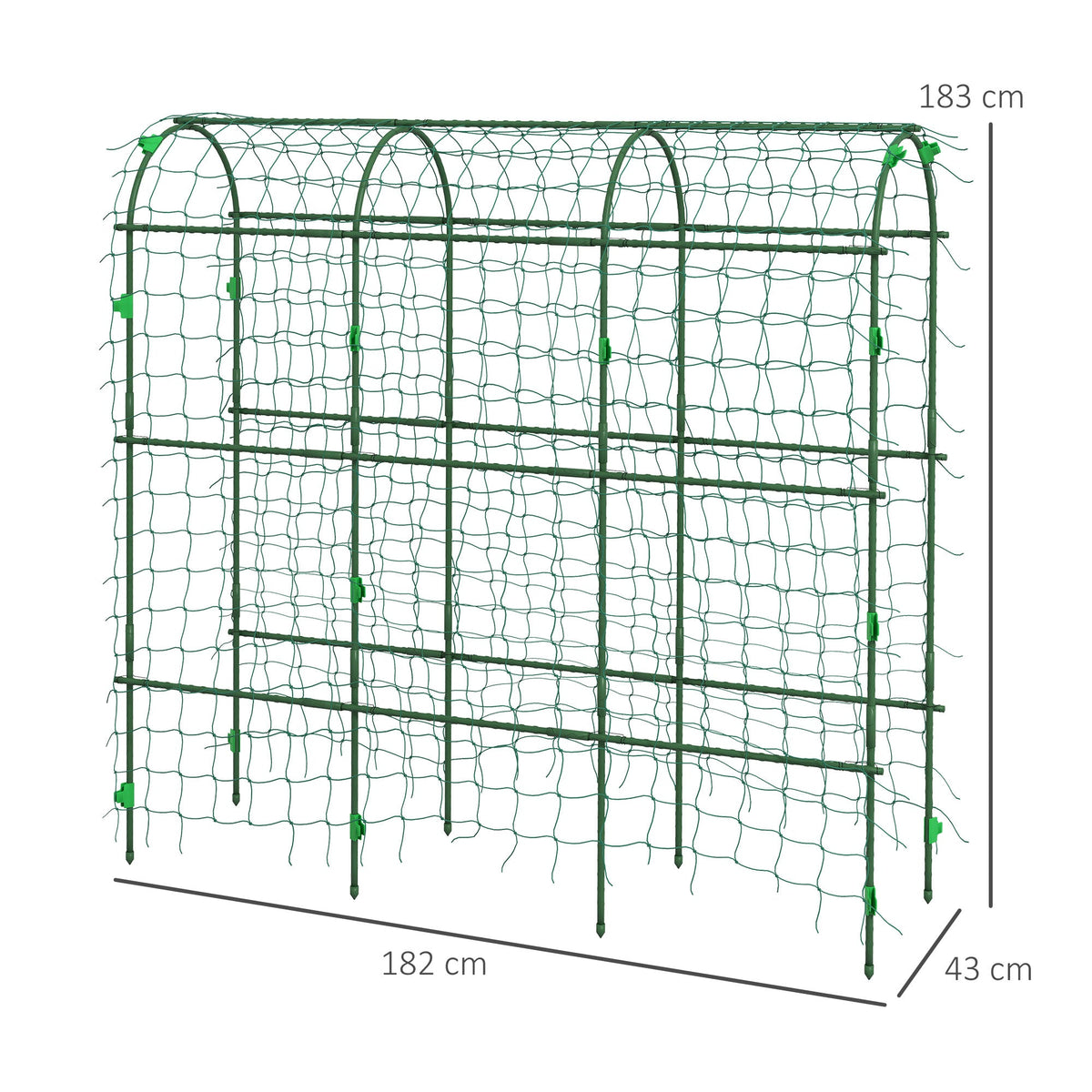 Trellis Adjustable Climbing Aid, Steel Plant Frame with Net, Green