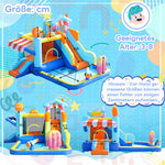 Children's Bouncy Castle Multifunctional Outdoor Water Park + Trampoline, Slide, 450W Blower