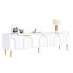 TV Cabinet Lowboard 170cm Textured Door Gold Handles/Feet