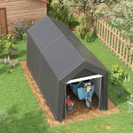 Garage Tent 2.1x3.6m Storage UV Protection Water-Repellent, Dark Grey