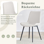 Dining Chair Set of 4 Modern Widened Seat Metal Legs - White Faux Leather