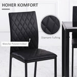 Dining Chairs, Set of 4 Upholstered Steel Legs, Black