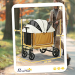 Dog Buggy, Foldable, for Dogs & Cats up to 30kg, Brown