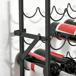 Wine Rack, 60 Bottles Wall-Mounted Metal, Black