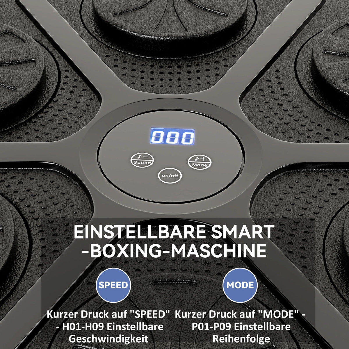 Music Boxing Machine, Electronic Bluetooth Wall-Mounted with LED Lights, Black