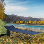 Folding Camping Bed with Storage Bag, Steel and Oxford, Blue
