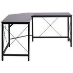 L-shaped Corner Computer Desk, 150x150x76cm Modern Office/Home Desk, Black MDF