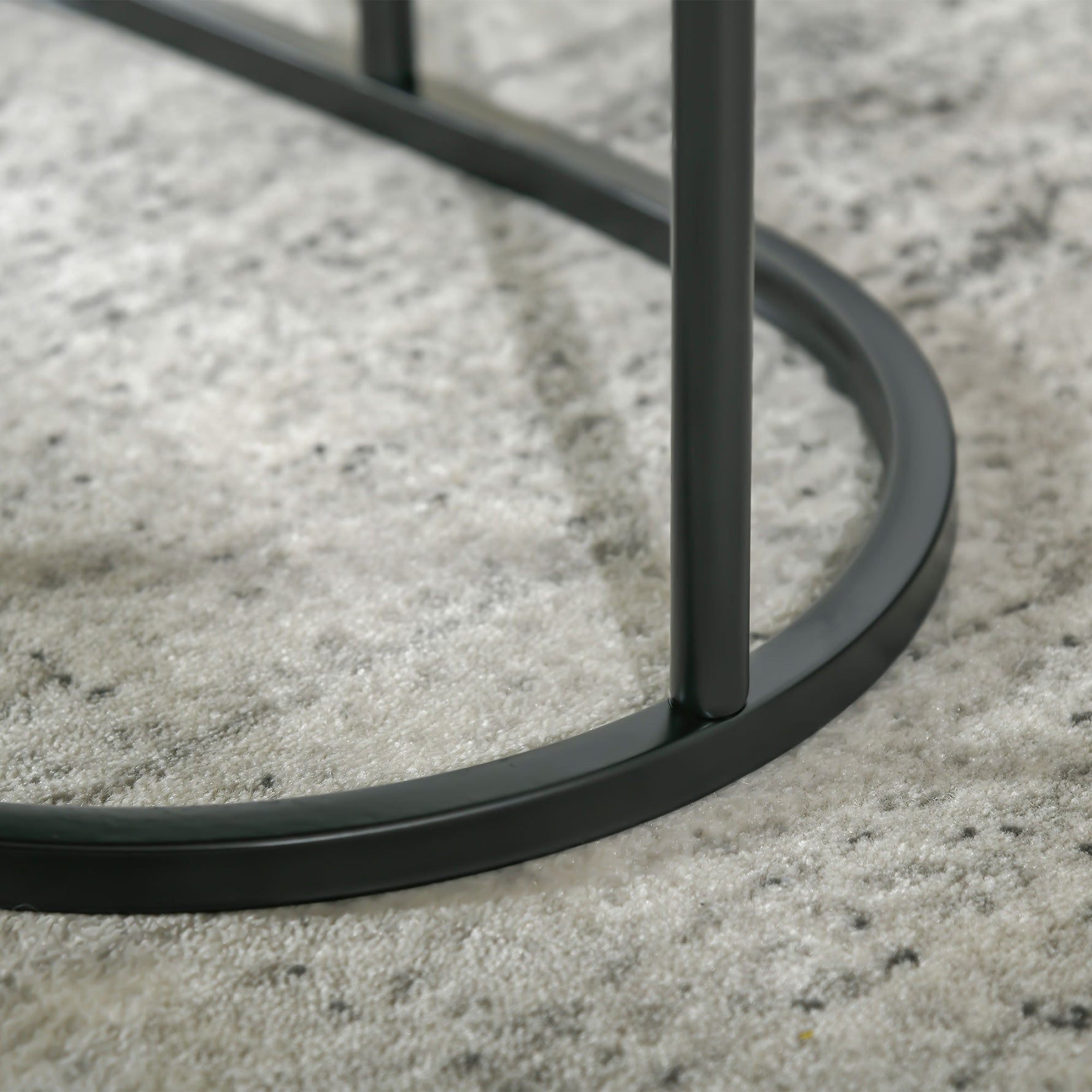 Coffee Tables, Stackable Round Oval MDF & Steel, Black