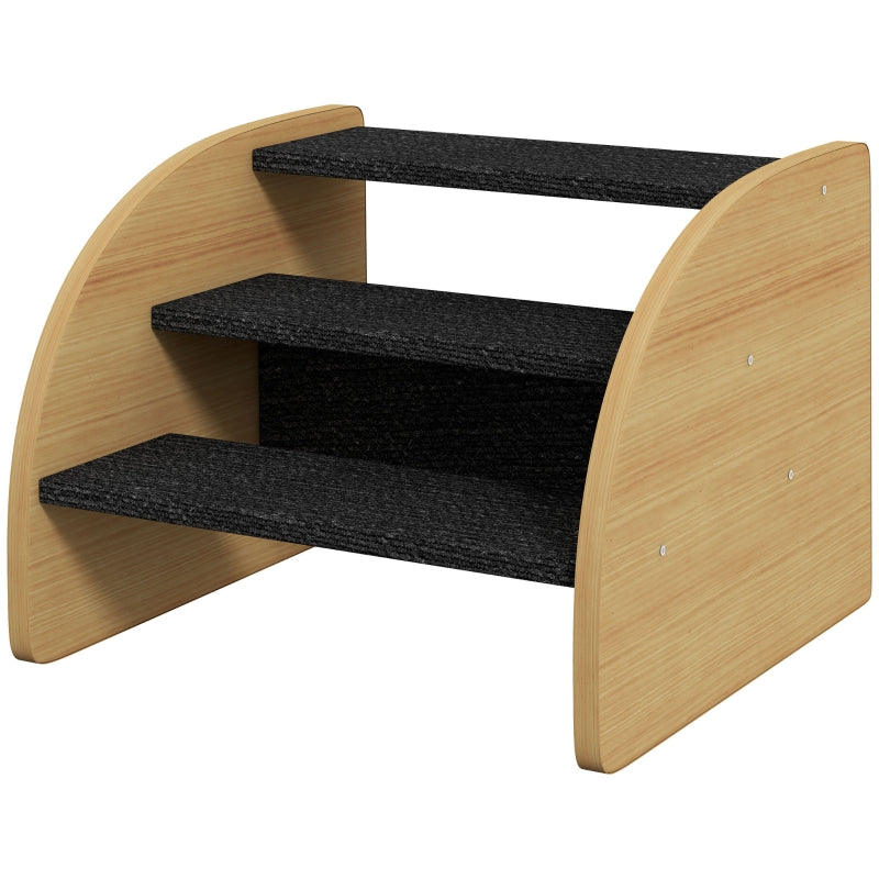 Pet Stairs, 3 Steps for Small Dogs, Oak + Black