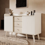 Sideboard, Three Drawers Storage, Wood-Colored