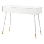 Dressing Table with 2 Drawers, Metal Feet, White