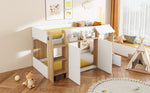 Children's House Bed 90x200cm with Storage & Ladder, Solid Wood