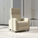 Relaxing Armchair Recliner with Footrest, 120kg, Cream White Linen