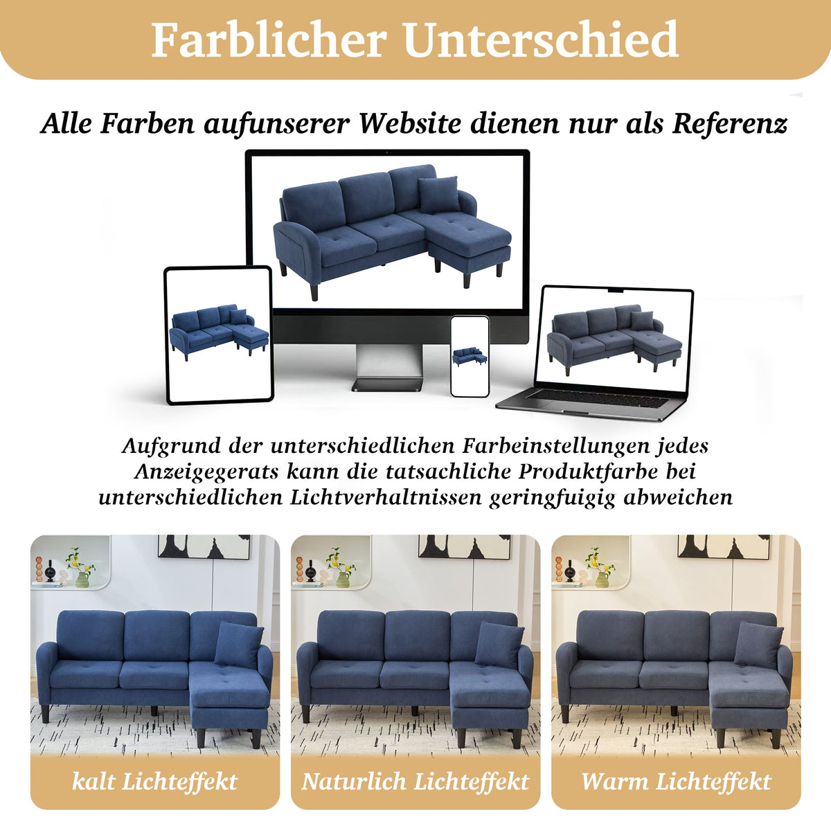 L-shaped Corner Sofa with Chaise Longue, 3-Seater Modular Design, Corduroy Fabric