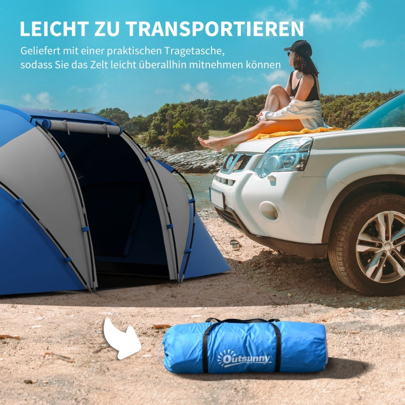 Camping Tent for 4-6 People, Lightweight, Stable, Waterproof, Blue